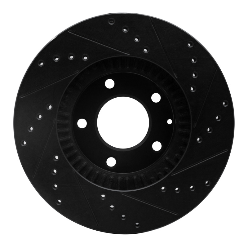 Mazda Millenia Brake Rotor (1) - Front Left - R1 Concepts - Drilled & Slotted - Black - `01-`02